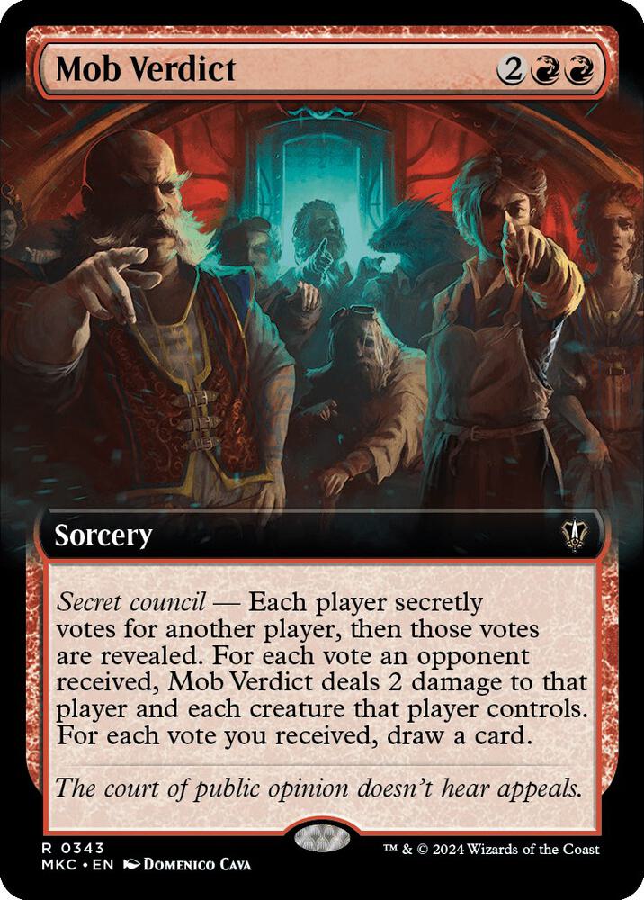 Mob Verdict 343/311 (Commander: Murders at Karlov Manor)  - Extended Art | Good Games Modbury