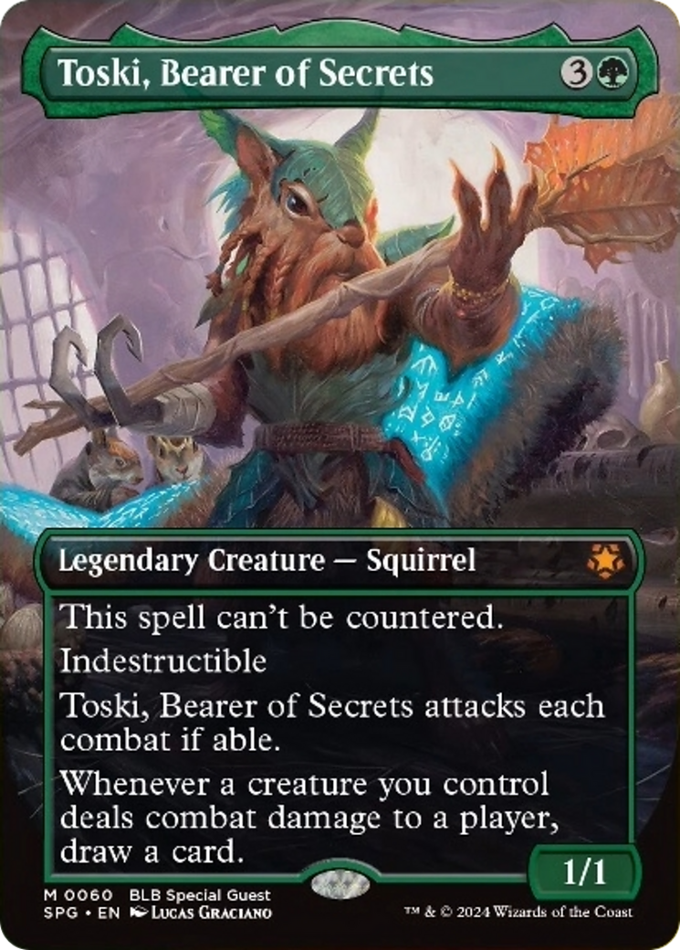 Toski, Bearer of Secrets (Borderless) [Bloomburrow Special Guests] | Good Games Modbury