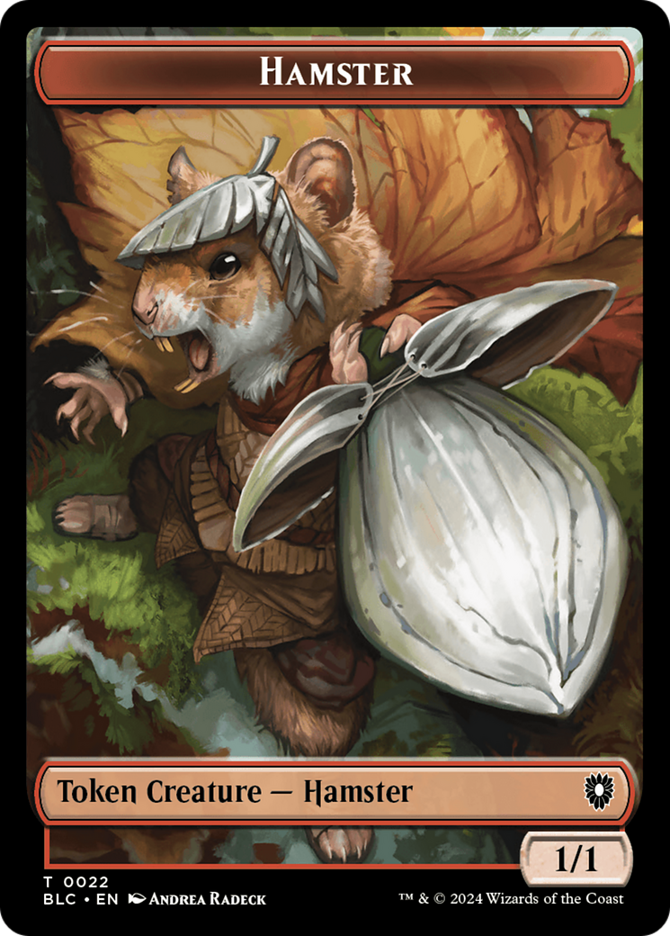 Hamster // Saproling Double-Sided Token [Bloomburrow Commander Tokens] | Good Games Modbury