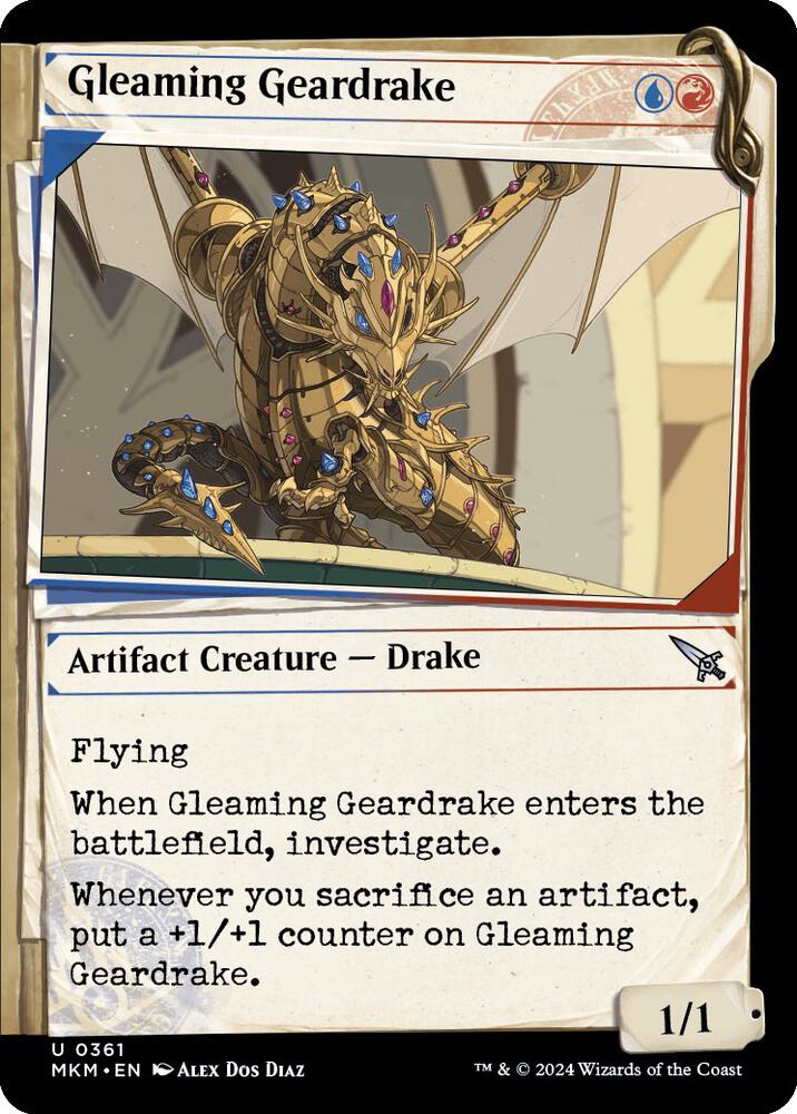 Gleaming Geardrake 361/286 (Murders at Karlov Manor)  - Showcase Foil | Good Games Modbury