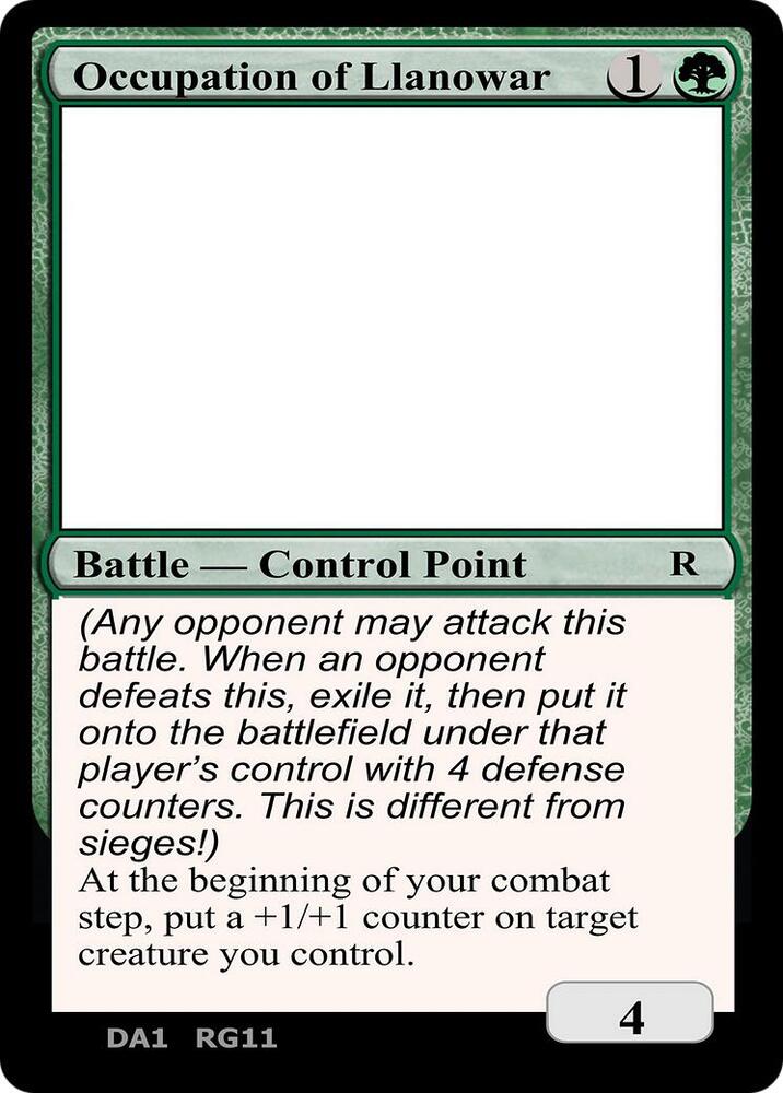 Occupation of Llanowar RG11/477 (Un-Known Event Playtest Cards)  | Good Games Modbury