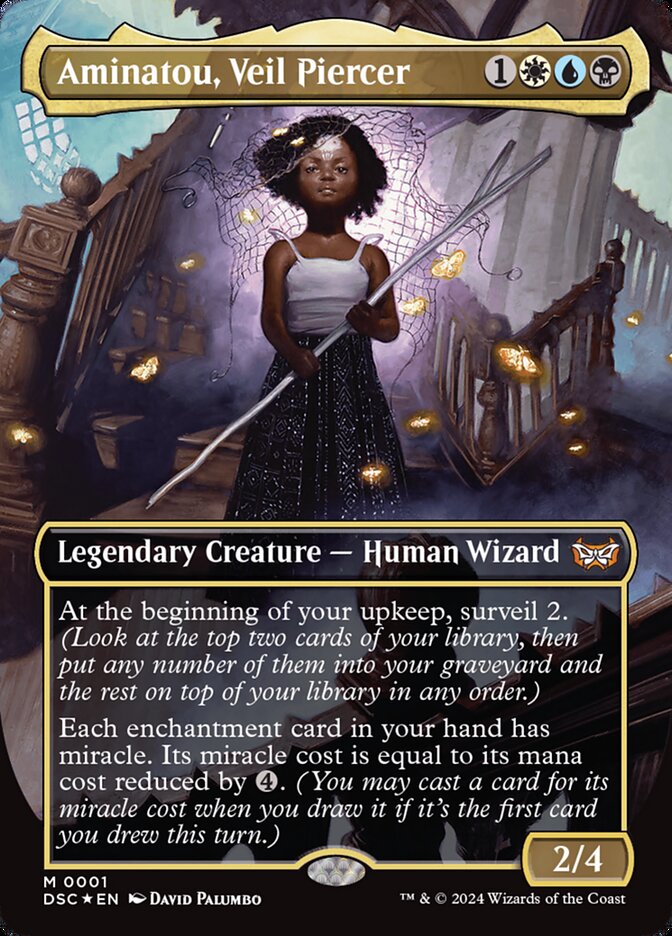 Aminatou, Veil Piercer 1 (Commander: Duskmourn: House of Horror)  - Borderless | Good Games Modbury