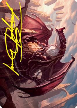 Velomachus Lorehold Art Card Gold Stamped Signature 61 (Art Series: Strixhaven)  | Good Games Modbury