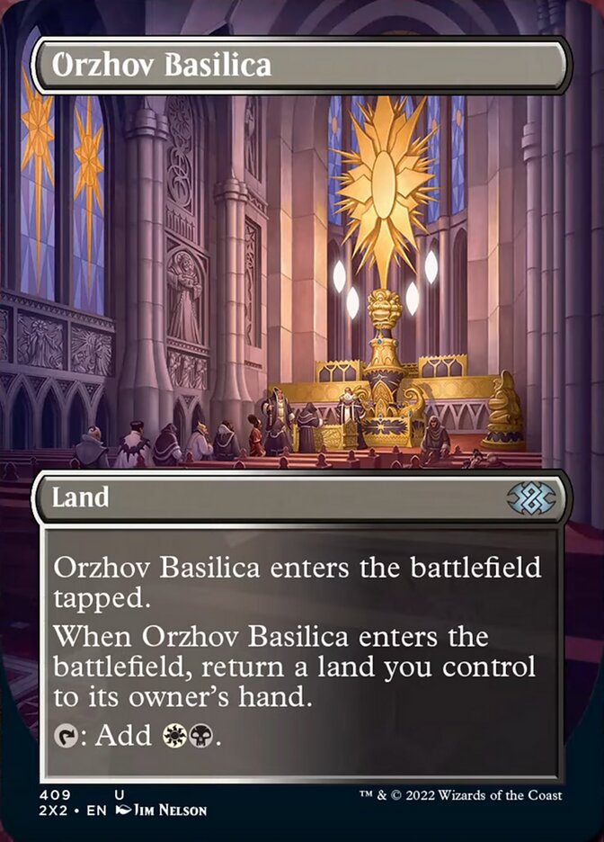 Orzhov Basilica (Borderless Alternate Art) [Double Masters 2022] | Good Games Modbury