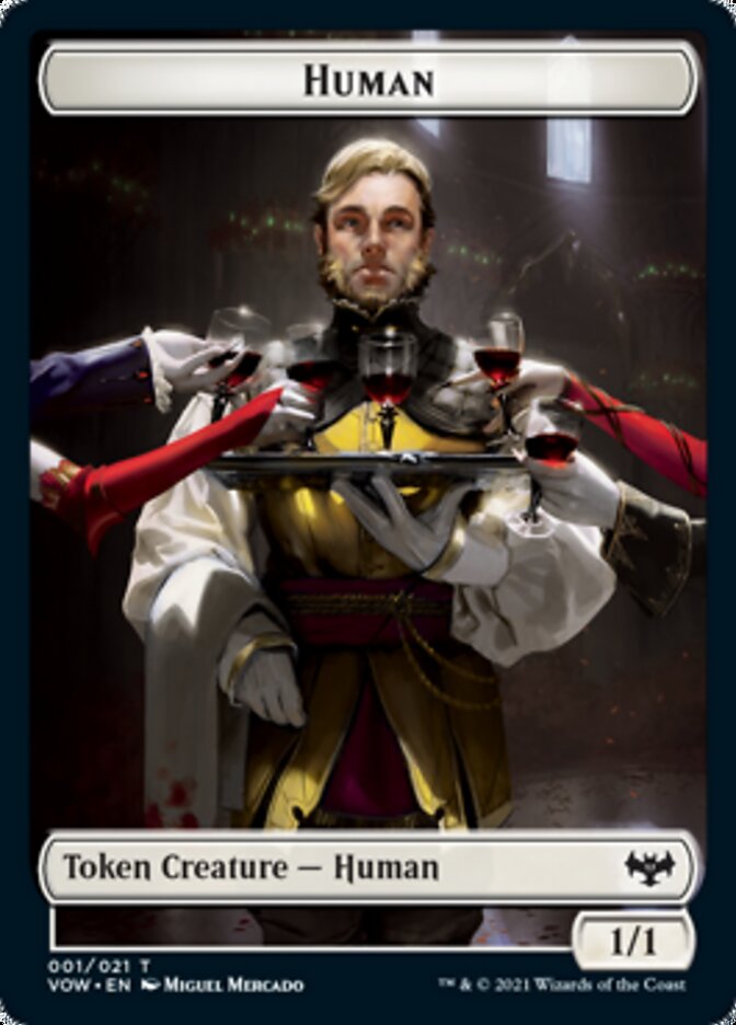 Human (001) // Zombie (005) Double-Sided Token [Innistrad: Crimson Vow Tokens] | Good Games Modbury