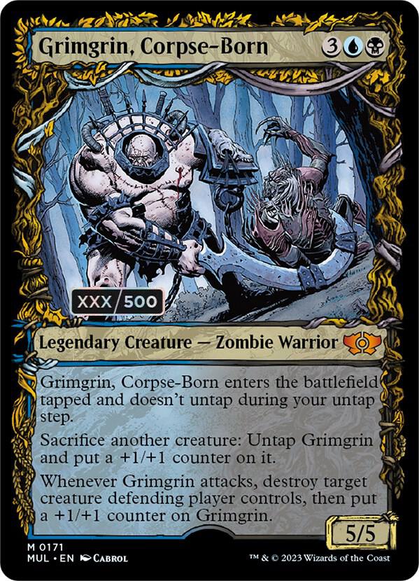 Grimgrin, Corpse-Born Serialized 171z/65 (March of the Machine: Multiverse Legends)  - Double Rainbow Foil | Good Games Modbury