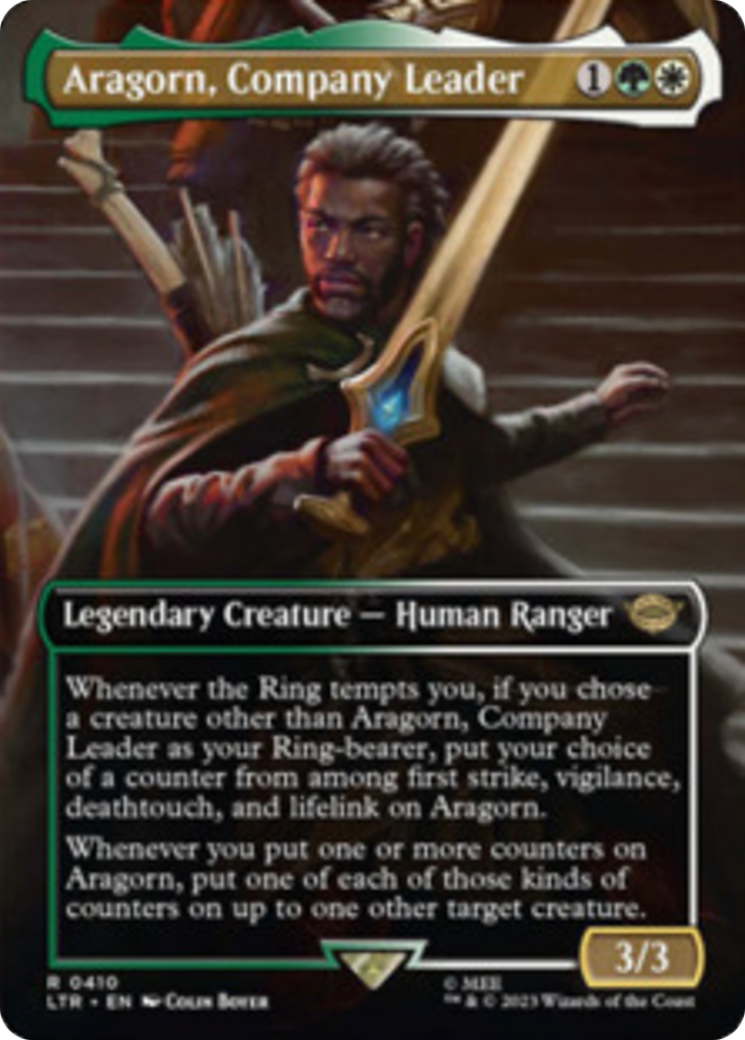 Aragorn, Company Leader (Borderless Alternate Art) [The Lord of the Rings: Tales of Middle-Earth] | Good Games Modbury