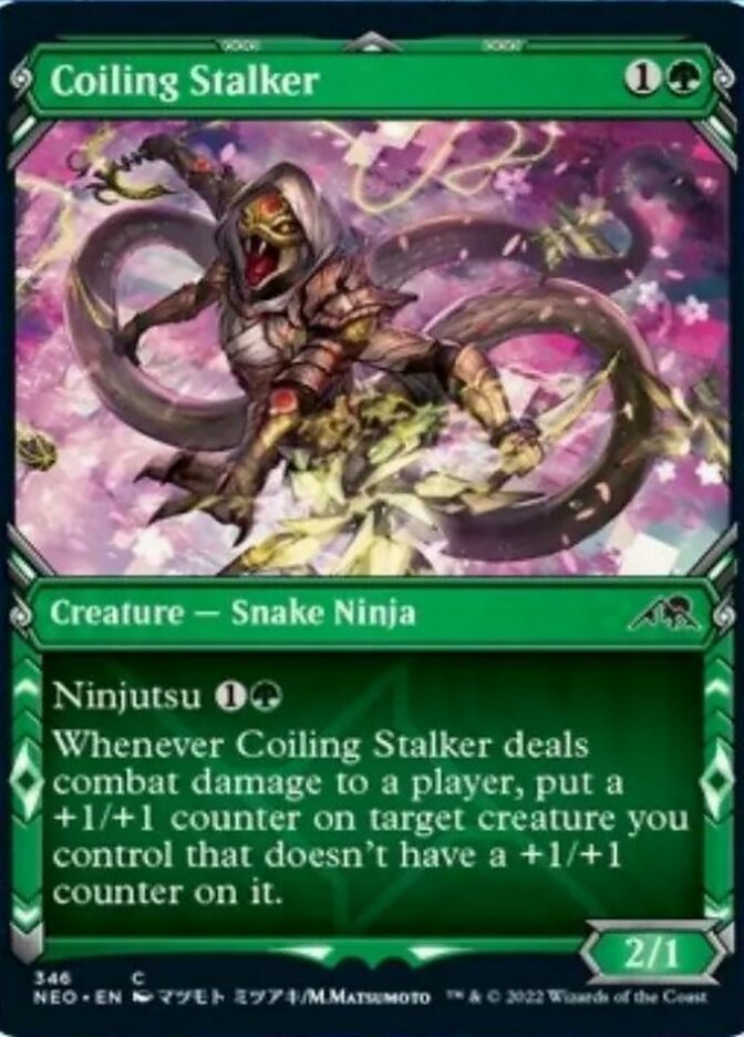 Coiling Stalker (Showcase Ninja) [Kamigawa: Neon Dynasty] | Good Games Modbury