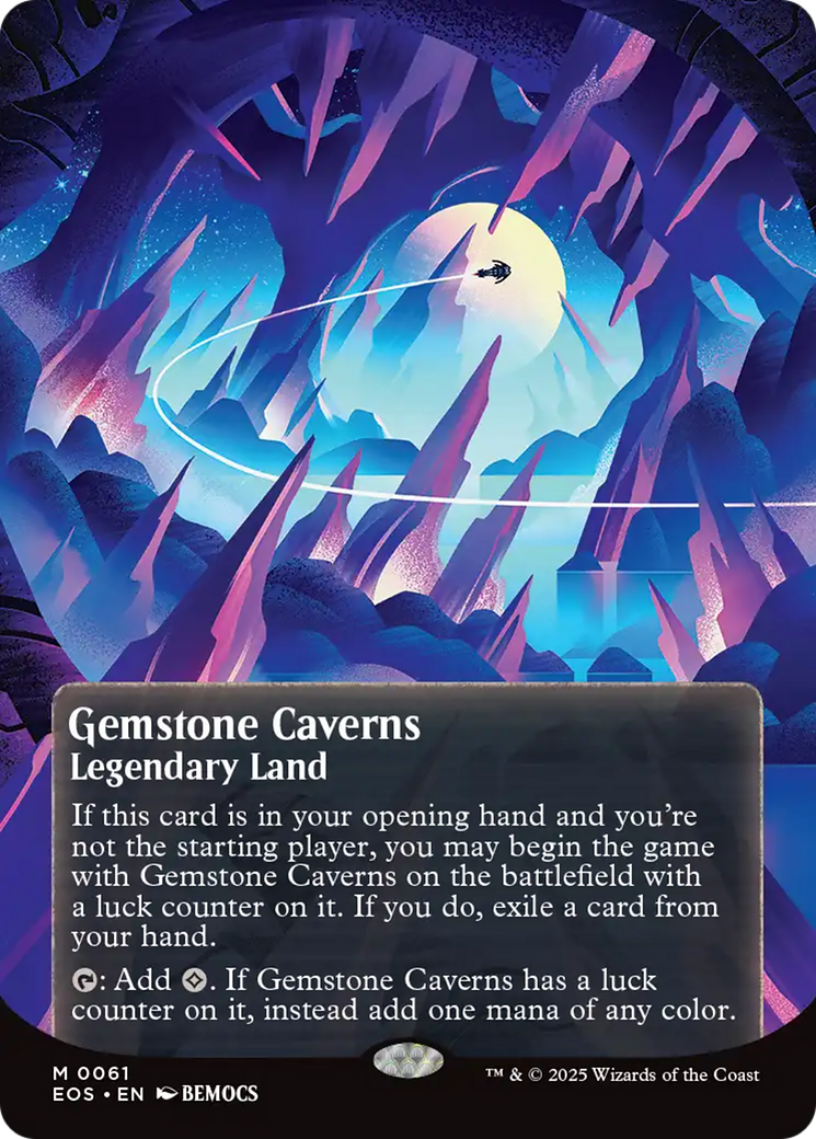 Gemstone Caverns (0061) (Borderless) [Edge of Eternities: Stellar Sights] | Good Games Modbury
