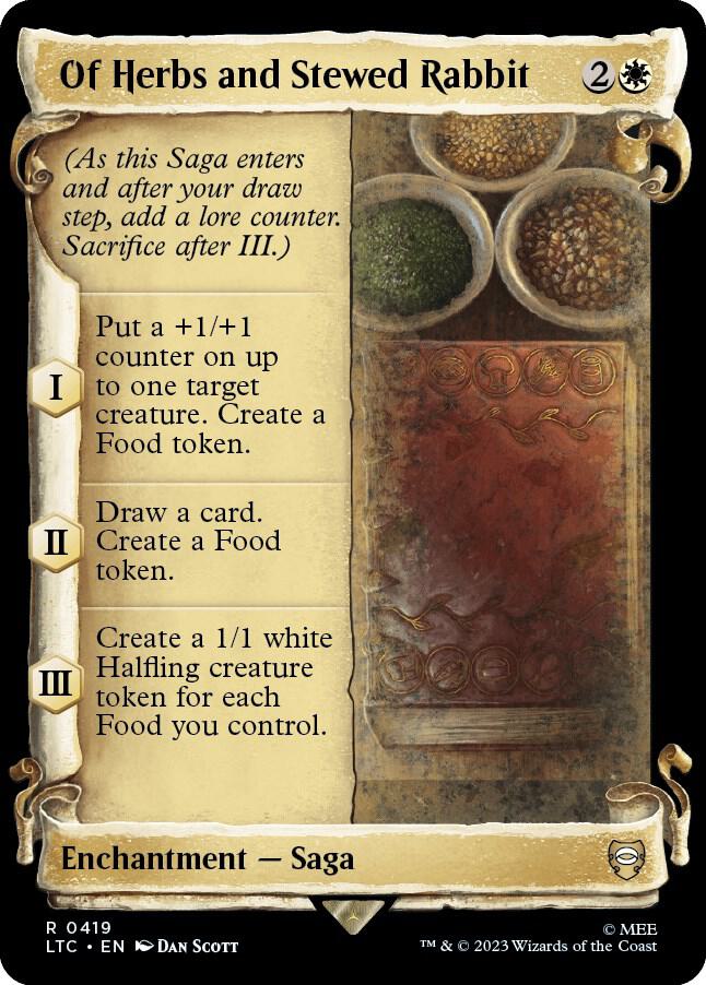 Of Herbs and Stewed Rabbit Showcase Scrolls 419 (Commander: The Lord of the Rings: Tales of Middle-earth)  - Showcase Scroll | Good Games Modbury