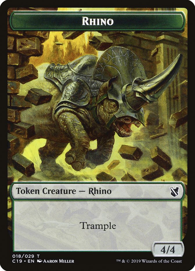 Rhino Token [Commander 2019 Tokens] | Good Games Modbury