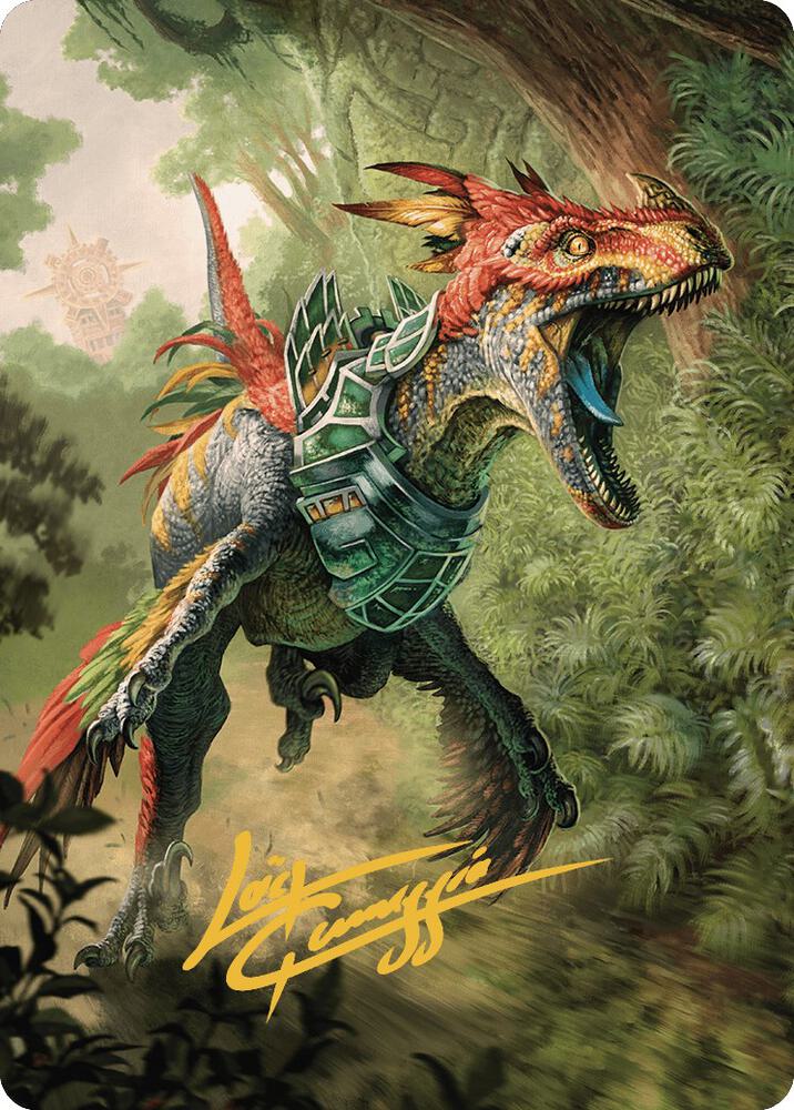 Dinosaur Token Art Card Gold Stamped Signature 67 (Art Series: The Lost Caverns of Ixalan)  | Good Games Modbury