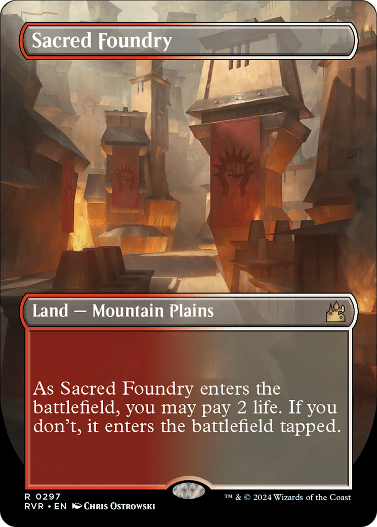 Sacred Foundry (Borderless) [Ravnica Remastered] | Good Games Modbury