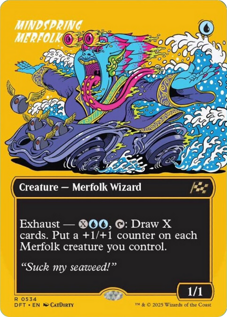 Mindspring Merfolk (Borderless) (First-Place Foil) [Aetherdrift] | Good Games Modbury