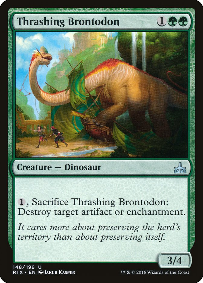 Thrashing Brontodon [Rivals of Ixalan] | Good Games Modbury