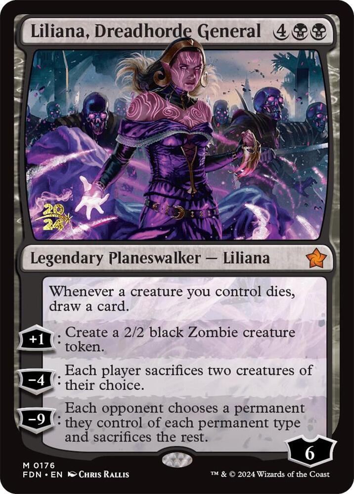 Liliana Dreadhorde General FDN 176s/101 (Prerelease Cards)  - Foil | Good Games Modbury