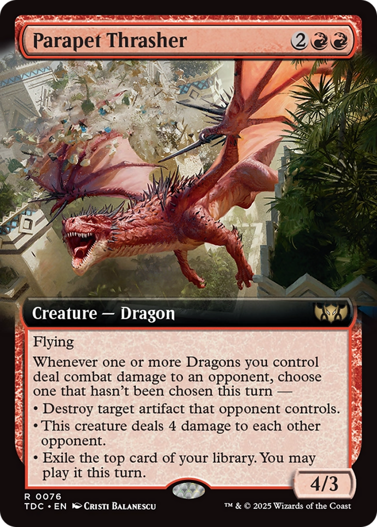 Parapet Thrasher (Extended Art) [Tarkir: Dragonstorm Commander] | Good Games Modbury