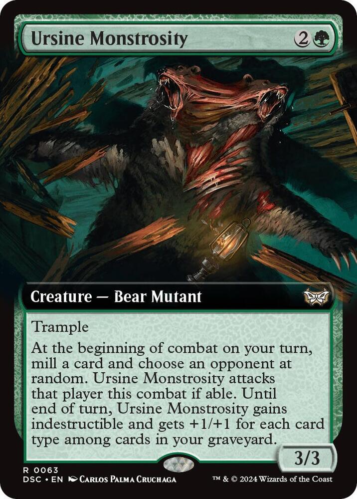Ursine Monstrosity 63 (Commander: Duskmourn: House of Horror)  - Extended Art | Good Games Modbury
