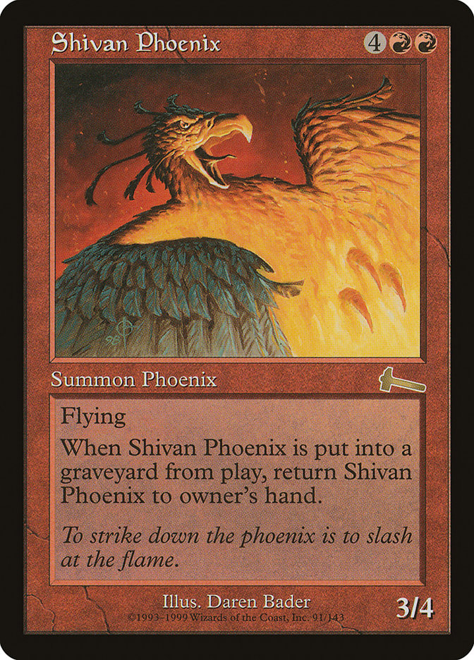Shivan Phoenix 91/143 (Urza's Legacy)  - Foil | Good Games Modbury