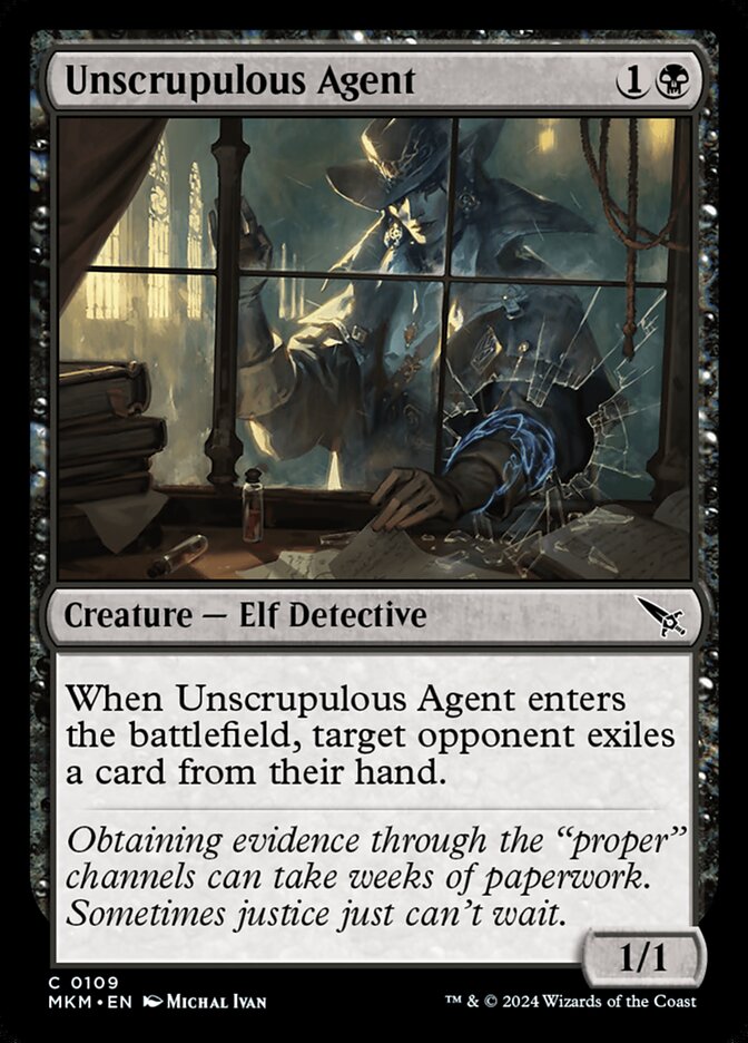 Unscrupulous Agent 109/286 (Murders at Karlov Manor)  - Foil | Good Games Modbury