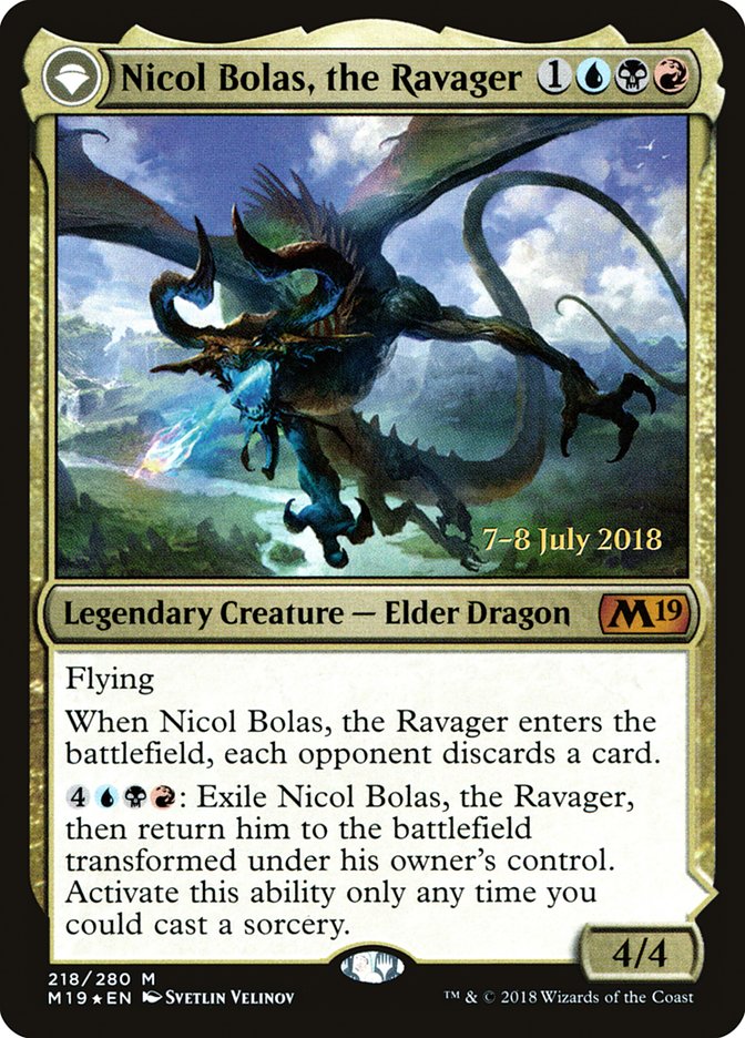 Nicol Bolas, the Ravager // Nicol Bolas, the Arisen [Core Set 2019 Prerelease Promos] | Good Games Modbury