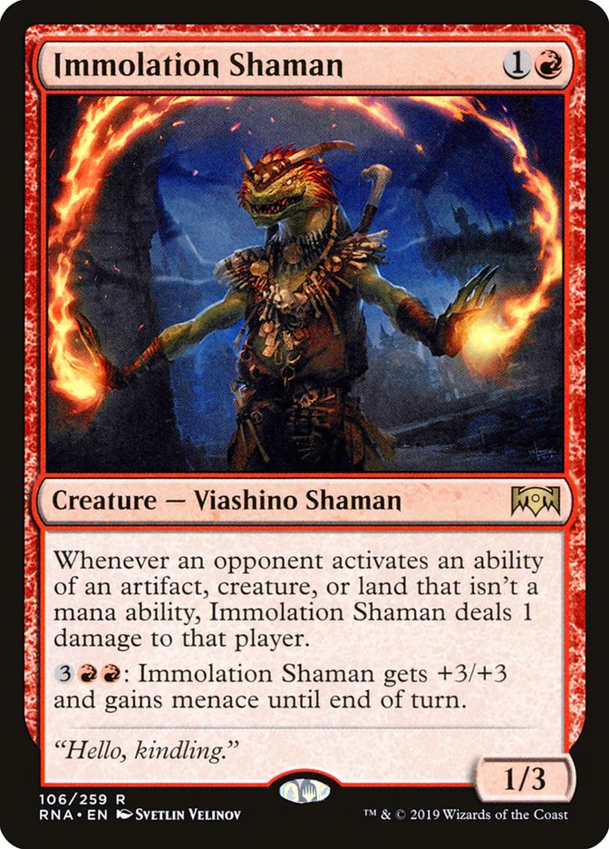 Immolation Shaman 106/259 (Ravnica Allegiance)  | Good Games Modbury