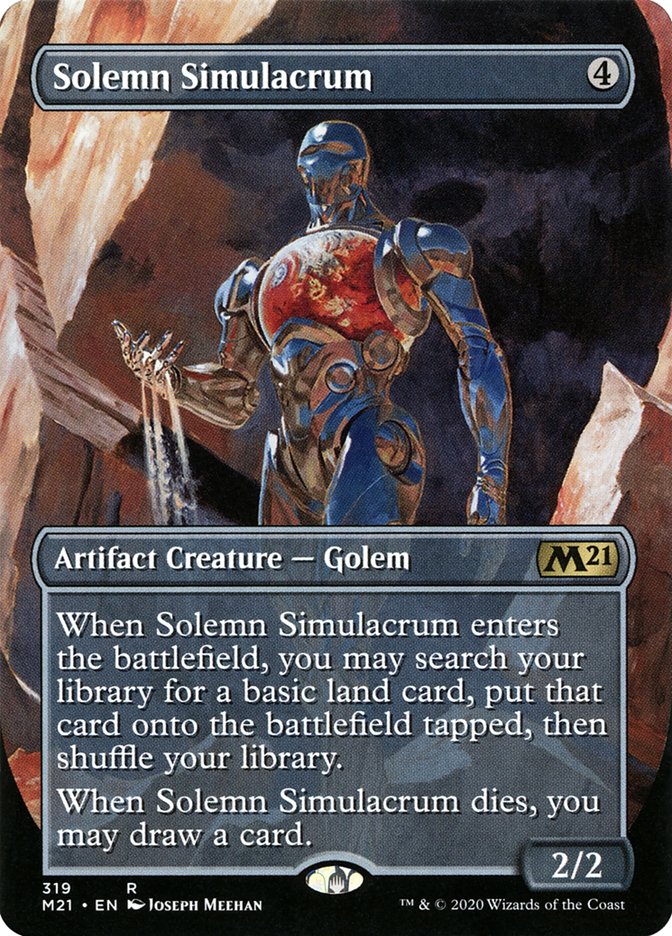 Solemn Simulacrum (Borderless Alternate Art) [Core Set 2021] | Good Games Modbury