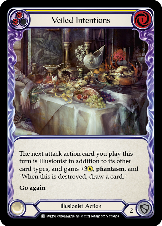 Veiled Intentions (Yellow) [EVR151] (Everfest)  1st Edition Rainbow Foil | Good Games Modbury