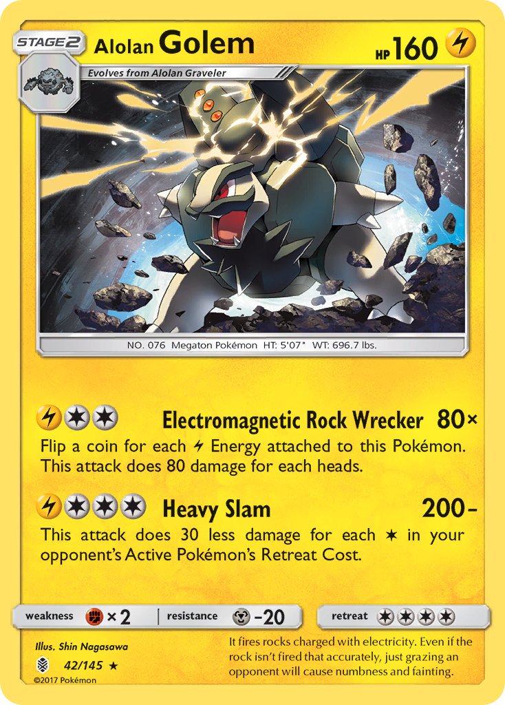 Alolan Golem (42/145) (Cosmos Holo) (Blister Exclusive) [Sun & Moon: Guardians Rising] | Good Games Modbury