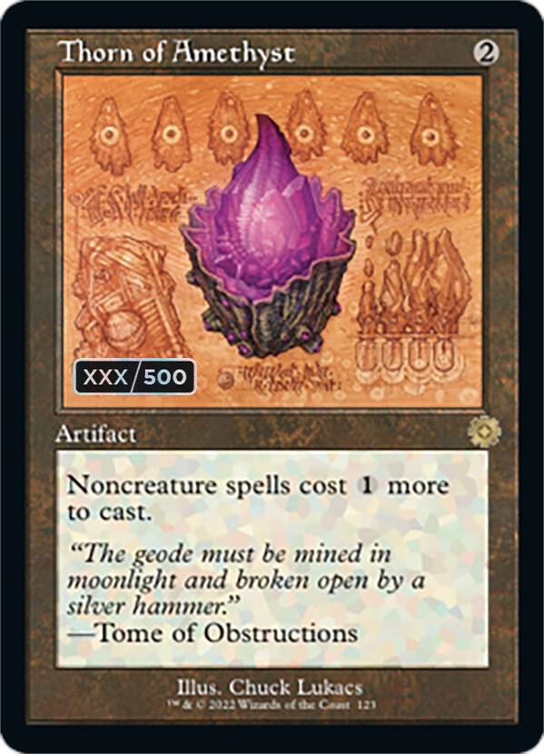 Thorn of Amethyst Schematic Serial Numbered 123z/63 (The Brothers' War: Retro Frame Artifacts)  - Foil | Good Games Modbury