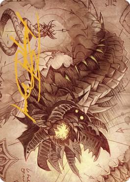 Wurmcoil Engine Art Card Gold Stamped Signature 81 (Art Series: The Brothers' War)  | Good Games Modbury