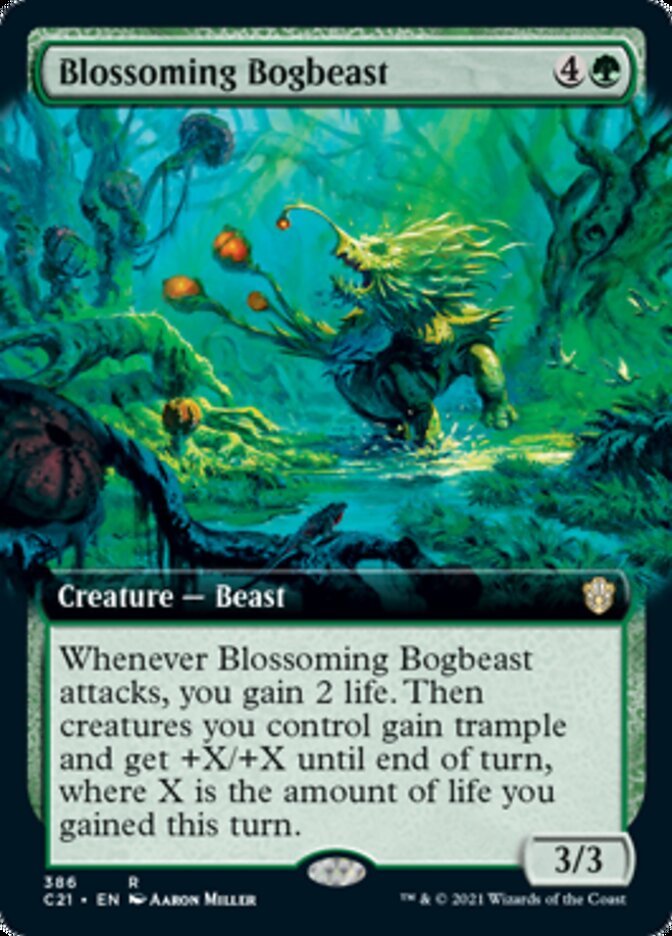 Blossoming Bogbeast (Extended Art) [Commander 2021] | Good Games Modbury