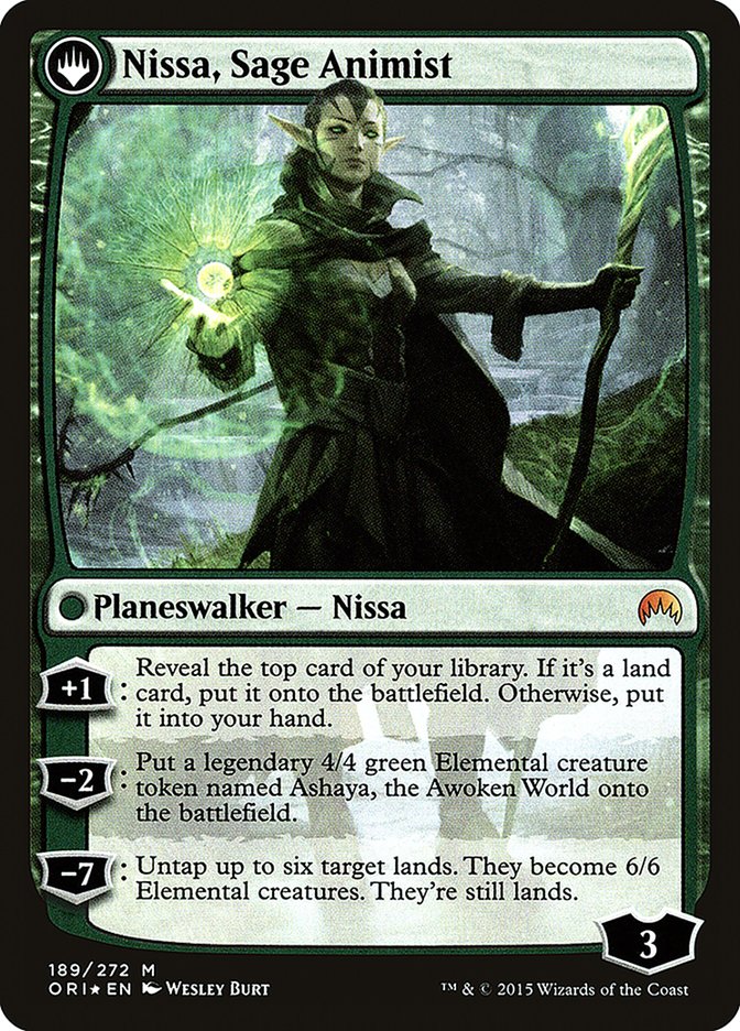 Nissa, Vastwood Seer // Nissa, Sage Animist [Magic Origins Prerelease Promos] | Good Games Modbury
