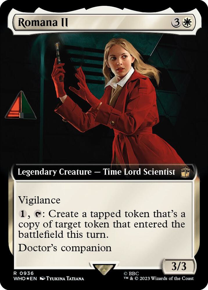 Romana II 936/331 (Universes Beyond: Doctor Who)  - Extended Art Surge Foil | Good Games Modbury