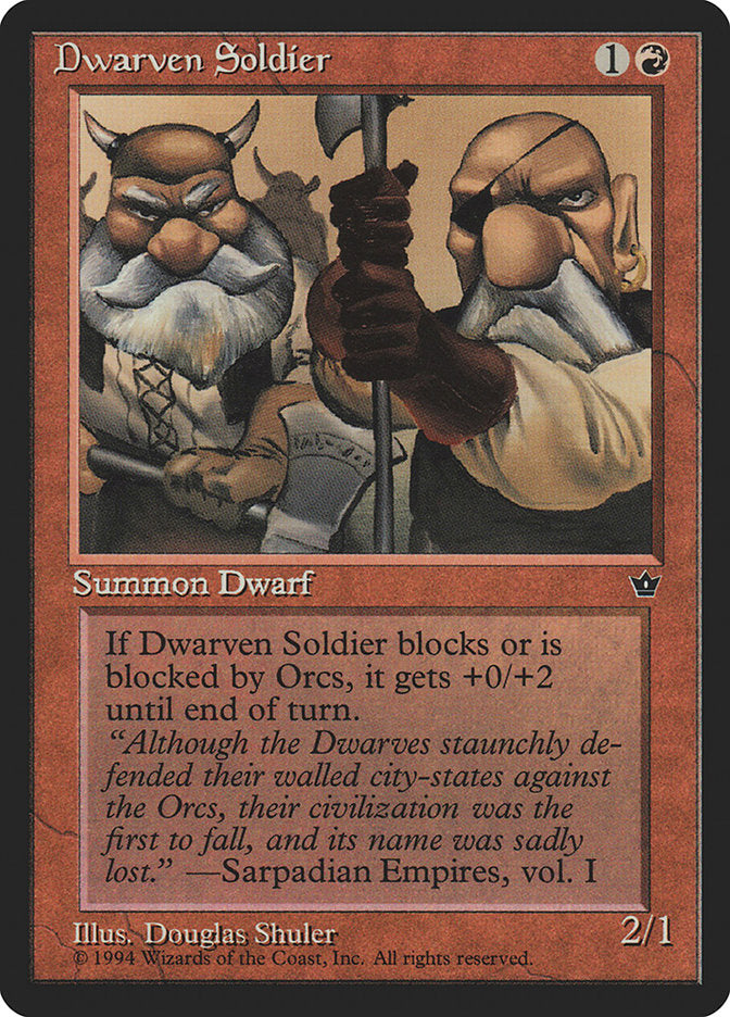 Dwarven Soldier (Douglas Shuler) [Fallen Empires] | Good Games Modbury