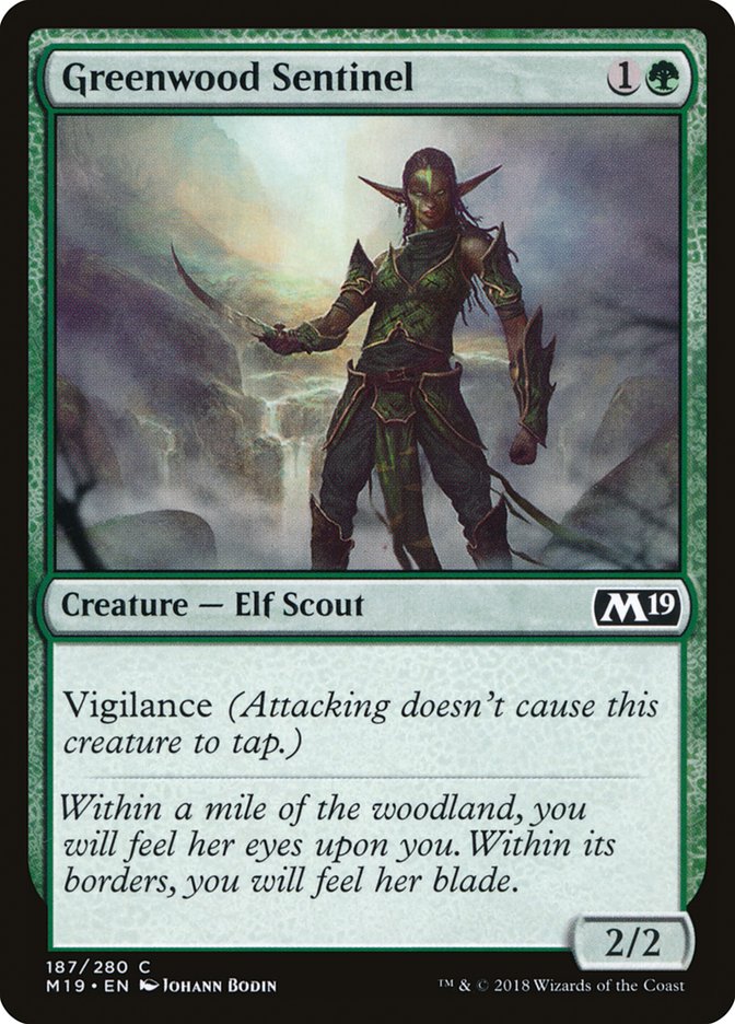 Greenwood Sentinel [Core Set 2019] | Good Games Modbury