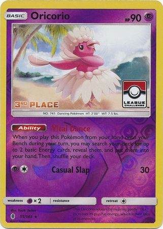 Oricorio (55/145) (League Promo 3rd Place) [Sun & Moon: Guardians Rising] | Good Games Modbury