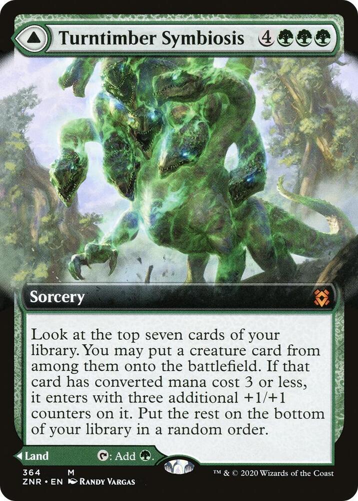 Turntimber Symbiosis // Turntimber, Serpentine Wood 364/280 (Zendikar Rising)  - Extended Art | Good Games Modbury