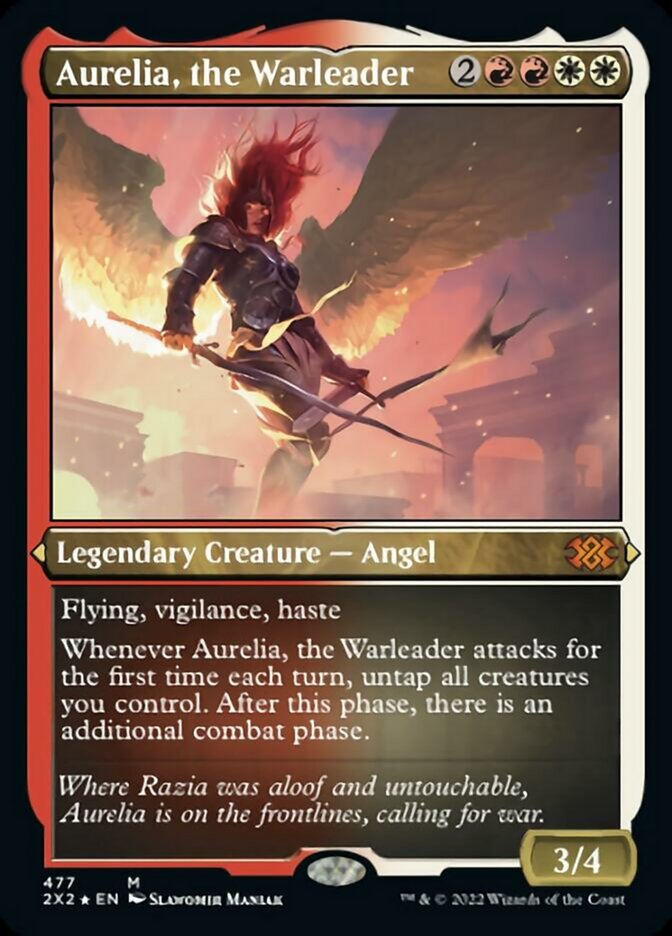 Aurelia, the Warleader (Foil Etched) [Double Masters 2022] | Good Games Modbury
