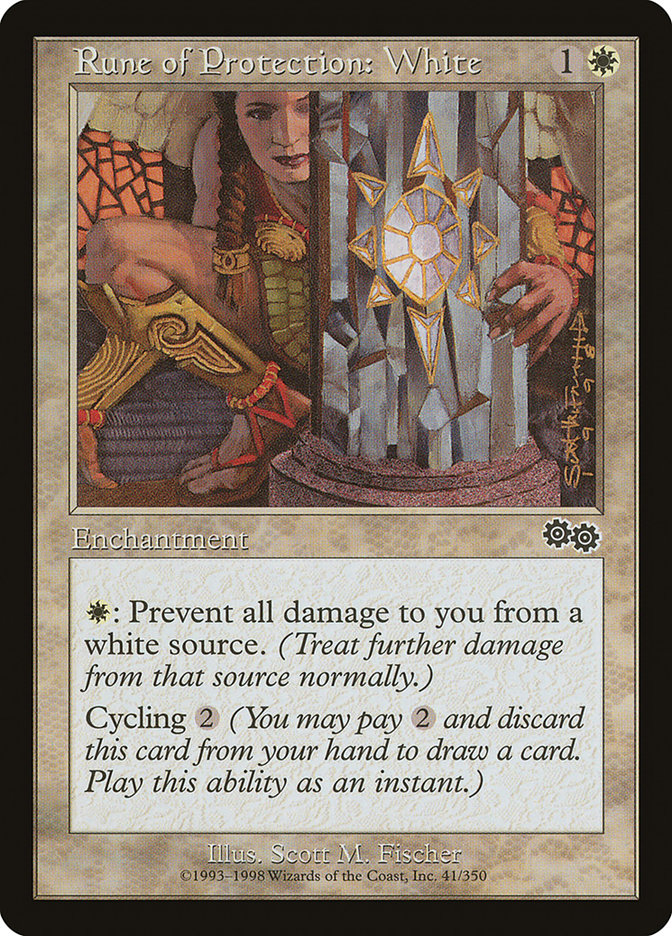 Rune of Protection: White 41/350 (Urza's Saga)  | Good Games Modbury