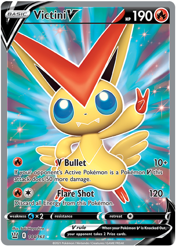 Victini V (144/163) [Sword & Shield: Battle Styles] | Good Games Modbury