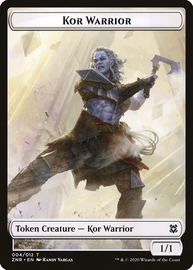 Construct // Kor Warrior Double-Sided Token [Zendikar Rising Tokens] | Good Games Modbury