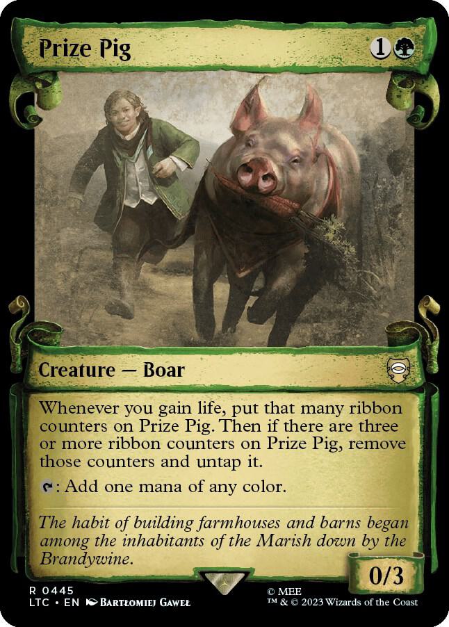 Prize Pig Showcase Scrolls 445 (Commander: The Lord of the Rings: Tales of Middle-earth)  - Showcase Scroll Foil | Good Games Modbury