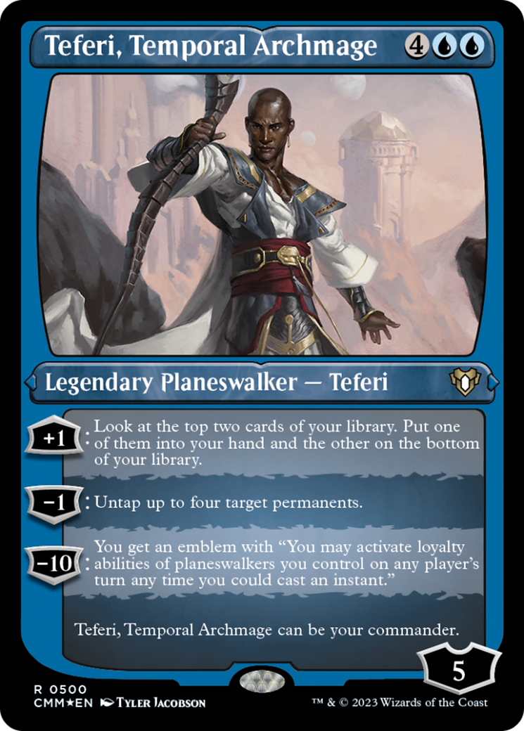 Teferi, Temporal Archmage (Foil Etched) [Commander Masters] | Good Games Modbury