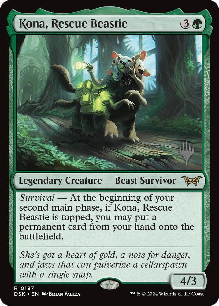 Kona, Rescue Beastie 187p/180 (Promo Pack: Duskmourn: House of Horror)  - Foil | Good Games Modbury
