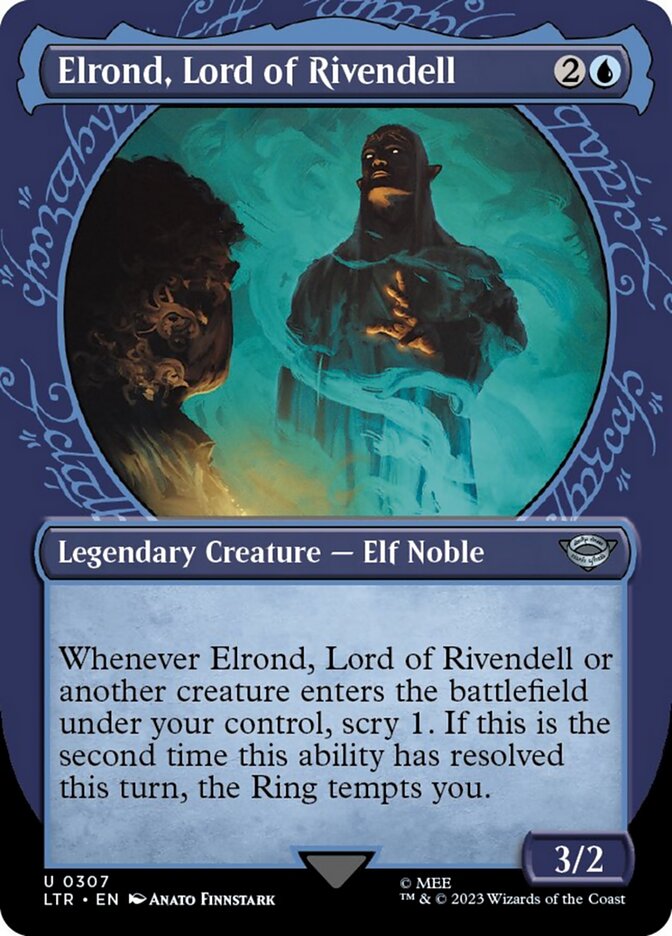 Elrond, Lord of Rivendell (Borderless) (Showcase Ring Frame) [The Lord of the Rings: Tales of Middle-Earth] | Good Games Modbury