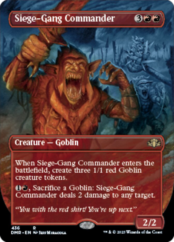 Siege-Gang Commander (Borderless Alternate Art) [Dominaria Remastered] | Good Games Modbury