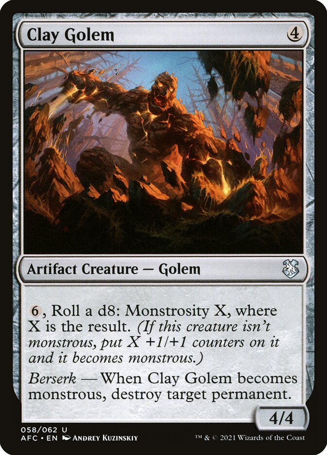Clay Golem 58/62 (Commander: Adventures in the Forgotten Realms)  | Good Games Modbury