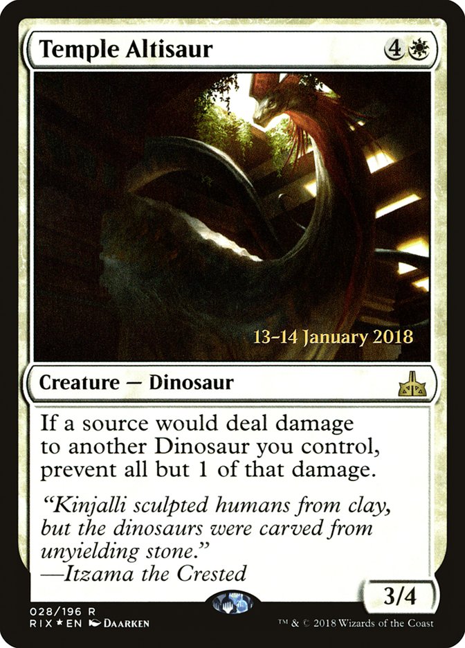 Temple Altisaur [Rivals of Ixalan Prerelease Promos] | Good Games Modbury