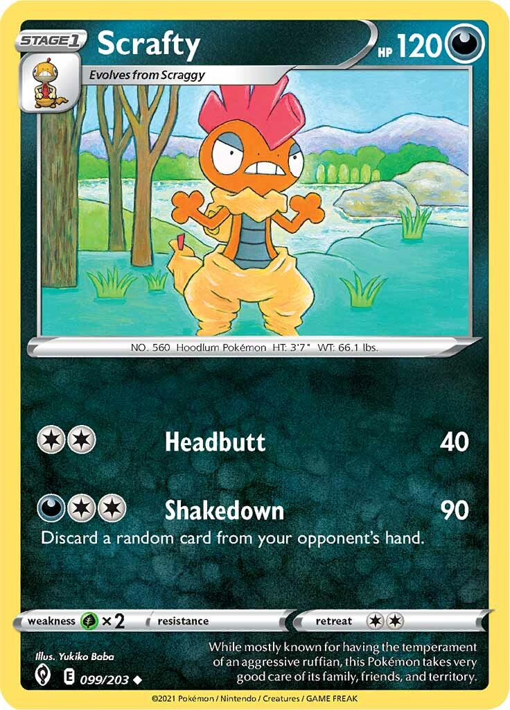 Scrafty (099/203) [Sword & Shield: Evolving Skies] | Good Games Modbury